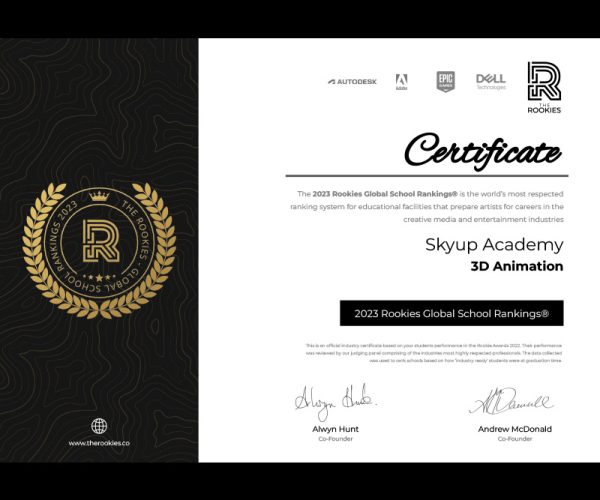 Certificate the rookies 3D animation