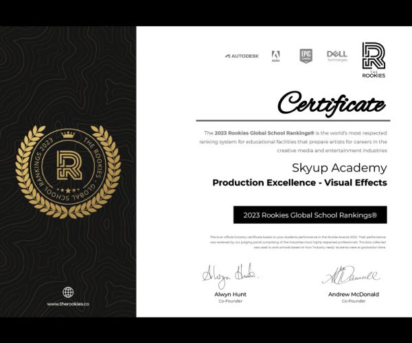 Certificate the rookies production